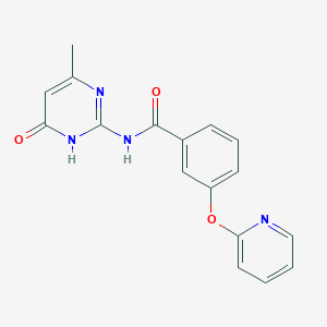 molecular formula C17H14N4O3 B2477351 N-(4-羟基-6-甲基嘧啶-2-基)-3-(吡啶-2-氧基)苯甲酰胺 CAS No. 1797644-25-7