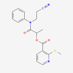molecular formula C19H19N3O3S B2477361 1-[(2-Cyanoethyl)(phenyl)carbamoyl]ethyl 2-(methylsulfanyl)pyridine-3-carboxylate CAS No. 1089575-65-4