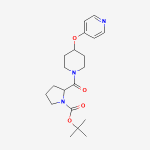 molecular formula C20H29N3O4 B2477369 叔丁基2-(4-(吡啶-4-氧基)哌啶-1-羰基)吡咯烷-1-羧酸酯 CAS No. 2034207-47-9