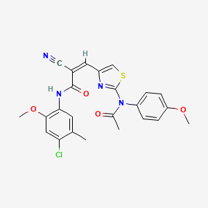 molecular formula C24H21ClN4O4S B2477370 (Z)-3-[2-(N-Acetyl-4-methoxyanilino)-1,3-thiazol-4-yl]-N-(4-chloro-2-methoxy-5-methylphenyl)-2-cyanoprop-2-enamide CAS No. 1013245-58-3