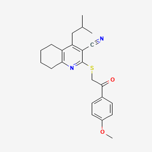 2-{[2-(4-Methoxyphenyl)-2-oxoethyl]sulfanyl}-4-(2-methylpropyl)-5,6,7,8-tetrahydroquinoline-3-carbonitrile