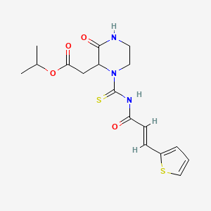 (E)-isopropyl 2-(3-oxo-1-((3-(thiophen-2-yl)acryloyl)carbamothioyl)piperazin-2-yl)acetate