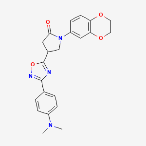 1-(2,3-Dihydrobenzo[b][1,4]dioxin-6-yl)-4-(3-(4-(dimethylamino)phenyl)-1,2,4-oxadiazol-5-yl)pyrrolidin-2-one