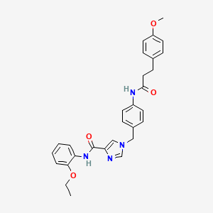 molecular formula C29H30N4O4 B2477401 N-(2-乙氧基苯基)-1-(4-(3-(4-甲氧基苯基)丙酰胺)苄基)-1H-咪唑-4-甲酰胺 CAS No. 1251608-47-5
