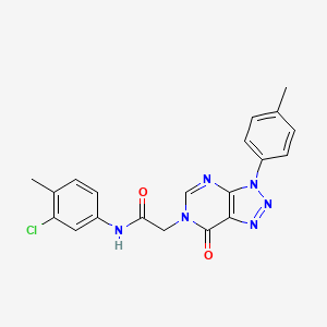 molecular formula C20H17ClN6O2 B2477408 N-(3-chloro-4-methylphenyl)-2-(7-oxo-3-(p-tolyl)-3H-[1,2,3]triazolo[4,5-d]pyrimidin-6(7H)-yl)acetamide CAS No. 863018-97-7