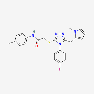 2-[[4-(4-fluorophenyl)-5-[(1-methylpyrrol-2-yl)methyl]-1,2,4-triazol-3-yl]sulfanyl]-N-(4-methylphenyl)acetamide