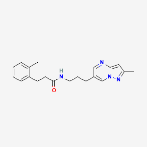 molecular formula C20H24N4O B2477417 N-(3-(2-methylpyrazolo[1,5-a]pyrimidin-6-yl)propyl)-3-(o-tolyl)propanamide CAS No. 1797901-27-9
