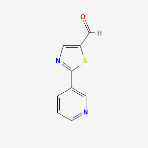 molecular formula C9H6N2OS B2477429 2-(吡啶-3-基)-1,3-噻唑-5-甲醛 CAS No. 882032-77-1