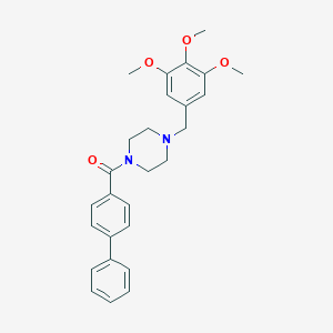 molecular formula C27H30N2O4 B247743 Biphenyl-4-yl[4-(3,4,5-trimethoxybenzyl)piperazin-1-yl]methanone 