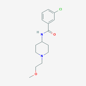 molecular formula C15H21ClN2O2 B2477434 3-chloro-N-(1-(2-methoxyethyl)piperidin-4-yl)benzamide CAS No. 1421515-40-3