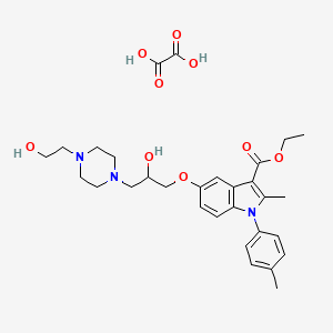 ethyl 5-(2-hydroxy-3-(4-(2-hydroxyethyl)piperazin-1-yl)propoxy)-2-methyl-1-(p-tolyl)-1H-indole-3-carboxylate oxalate