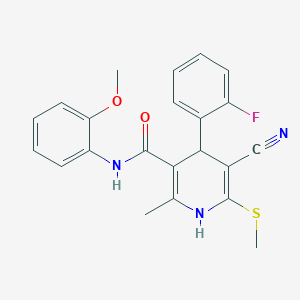 5-cyano-4-(2-fluorophenyl)-N-(2-methoxyphenyl)-2-methyl-6-(methylsulfanyl)-1,4-dihydropyridine-3-carboxamide