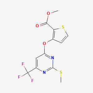 Methyl 3-{[2-(methylsulfanyl)-6-(trifluoromethyl)-4-pyrimidinyl]oxy}-2-thiophenecarboxylate