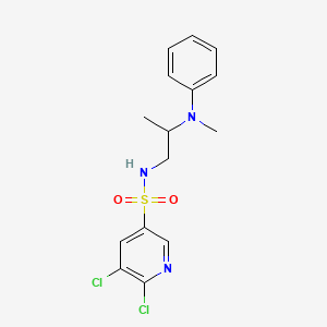 molecular formula C15H17Cl2N3O2S B2477449 5,6-dichloro-N-{2-[methyl(phenyl)amino]propyl}pyridine-3-sulfonamide CAS No. 1808505-50-1