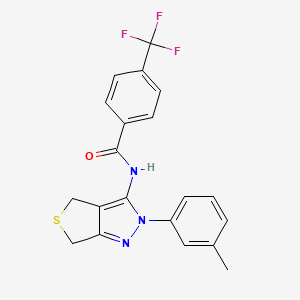 N-[2-(3-methylphenyl)-4,6-dihydrothieno[3,4-c]pyrazol-3-yl]-4-(trifluoromethyl)benzamide