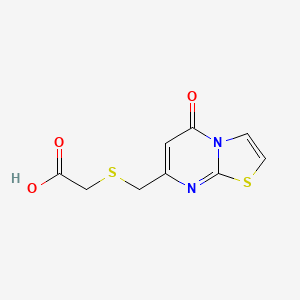 molecular formula C9H8N2O3S2 B2477451 2-[( {5-オキソ-5H-[1,3]チアゾロ[3,2-a]ピリミジン-7-イル}メチル)スルファニル]酢酸 CAS No. 946666-76-8