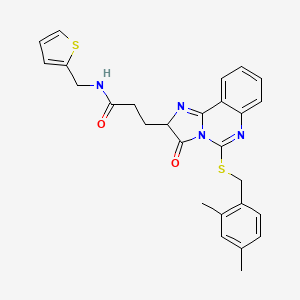 3-(5-{[(2,4-dimethylphenyl)methyl]sulfanyl}-3-oxo-2H,3H-imidazo[1,2-c]quinazolin-2-yl)-N-[(thiophen-2-yl)methyl]propanamide