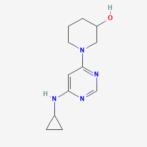 molecular formula C12H18N4O B2477455 1-(6-(环丙胺基)嘧啶-4-基)哌啶-3-醇 CAS No. 1353974-07-8