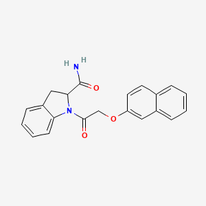 molecular formula C21H18N2O3 B2477456 1-(2-(Naphthalen-2-yloxy)acetyl)indoline-2-carboxamide CAS No. 1097624-71-9