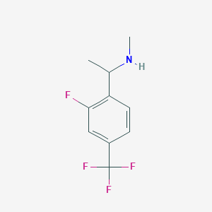 molecular formula C10H11F4N B2477460 1-[2-氟-4-(三氟甲基)苯基]-N-甲基乙胺 CAS No. 1823042-98-3