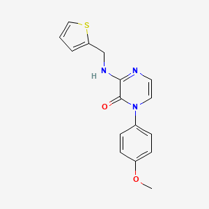 molecular formula C16H15N3O2S B2477464 1-(4-methoxyphenyl)-3-[(thien-2-ylmethyl)amino]pyrazin-2(1H)-one CAS No. 895122-88-0