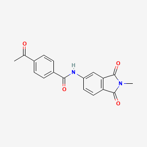 4-acetyl-N-(2-methyl-1,3-dioxoisoindolin-5-yl)benzamide