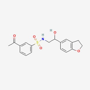 molecular formula C18H19NO5S B2477478 3-acetyl-N-(2-(2,3-dihydrobenzofuran-5-yl)-2-hydroxyethyl)benzenesulfonamide CAS No. 1448122-82-4