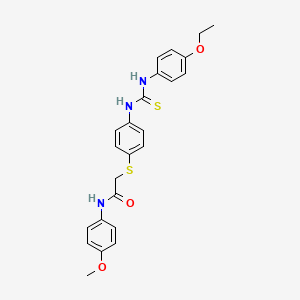 molecular formula C24H25N3O3S2 B2477499 2-[(4-{[(4-ethoxyanilino)carbothioyl]amino}phenyl)sulfanyl]-N-(4-methoxyphenyl)acetamide CAS No. 763126-93-8