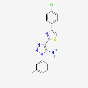 molecular formula C19H16ClN5S B2477502 4-[4-(4-chlorophenyl)-1,3-thiazol-2-yl]-1-(3,4-dimethylphenyl)-1H-1,2,3-triazol-5-amine CAS No. 1207025-47-5