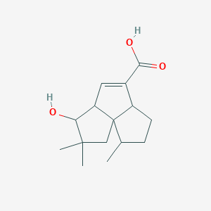 molecular formula C15H22O3 B2477505 9-Hydroxy-2,10,10-trimethyltricyclo[6.3.0.01,5]undec-6-ene-6-carboxylic acid CAS No. 69394-19-0