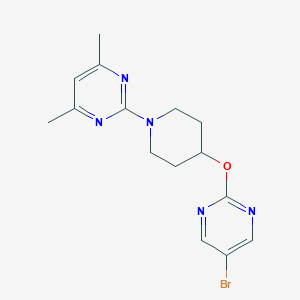 molecular formula C15H18BrN5O B2477507 2-[4-(5-Bromopyrimidin-2-yl)oxypiperidin-1-yl]-4,6-dimethylpyrimidine CAS No. 2380142-54-9