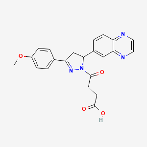 4-(3-(4-methoxyphenyl)-5-(quinoxalin-6-yl)-4,5-dihydro-1H-pyrazol-1-yl)-4-oxobutanoic acid