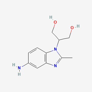 molecular formula C11H15N3O2 B2477512 2-(5-amino-2-methyl-1H-1,3-benzodiazol-1-yl)propane-1,3-diol CAS No. 1477824-01-3