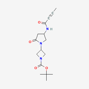 Tert-butyl 3-[4-(but-2-ynoylamino)-2-oxopyrrolidin-1-yl]azetidine-1-carboxylate