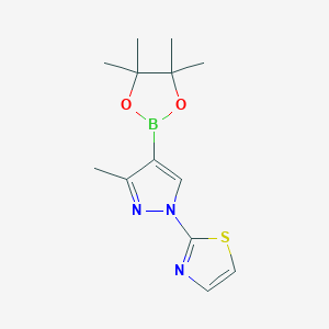 molecular formula C13H18BN3O2S B2477517 3-Methyl-1-(thiazol-2-YL)-1H-pyrazole-4-boronic acid pinacol ester CAS No. 1700820-20-7