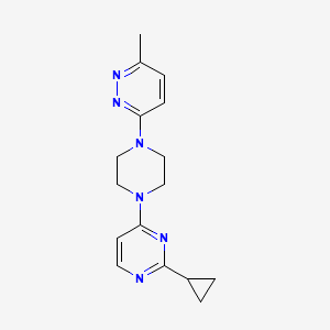 molecular formula C16H20N6 B2477525 2-Cyclopropyl-4-[4-(6-methylpyridazin-3-yl)piperazin-1-yl]pyrimidine CAS No. 2415543-18-7