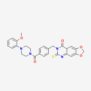 7-({4-[4-(2-methoxyphenyl)piperazine-1-carbonyl]phenyl}methyl)-6-sulfanylidene-2H,5H,6H,7H,8H-[1,3]dioxolo[4,5-g]quinazolin-8-one