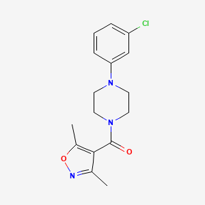 molecular formula C16H18ClN3O2 B2477531 (4-(3-氯苯基)哌嗪基)(3,5-二甲基-4-异恶唑基)甲酮 CAS No. 478031-57-1