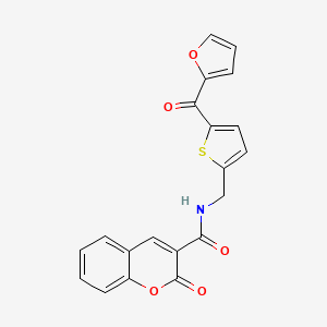 molecular formula C20H13NO5S B2477546 N-((5-(furan-2-carbonyl)thiophen-2-yl)methyl)-2-oxo-2H-chromene-3-carboxamide CAS No. 1797964-26-1