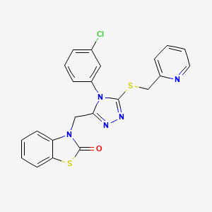 3-[[4-(3-Chlorophenyl)-5-(pyridin-2-ylmethylsulfanyl)-1,2,4-triazol-3-yl]methyl]-1,3-benzothiazol-2-one