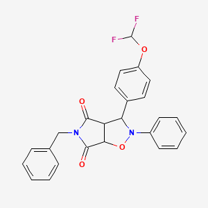 molecular formula C25H20F2N2O4 B2477561 5-苄基-3-(4-(二氟甲氧基)苯基)-2-苯基二氢-2H-吡咯并[3,4-d]异恶唑-4,6(5H,6aH)-二酮 CAS No. 1005272-88-7