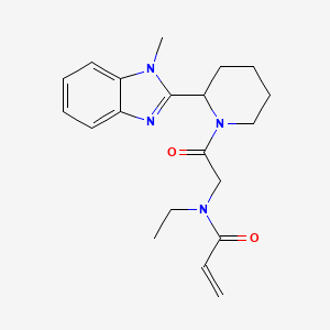 molecular formula C20H26N4O2 B2477572 N-Ethyl-N-[2-[2-(1-methylbenzimidazol-2-yl)piperidin-1-yl]-2-oxoethyl]prop-2-enamide CAS No. 2361880-18-2