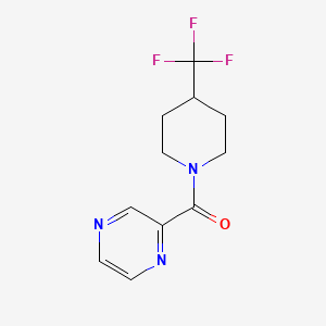 molecular formula C11H12F3N3O B2477575 2-[4-(Trifluoromethyl)piperidine-1-carbonyl]pyrazine CAS No. 2097923-12-9