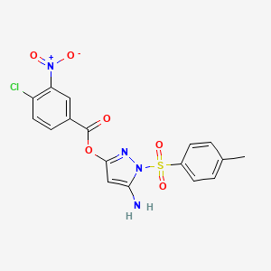molecular formula C17H13ClN4O6S B2477579 5-amino-1-tosyl-1H-pyrazol-3-yl 4-chloro-3-nitrobenzoate CAS No. 442679-04-1
