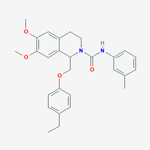 molecular formula C28H32N2O4 B2477581 1-((4-ethylphenoxy)methyl)-6,7-dimethoxy-N-(m-tolyl)-3,4-dihydroisoquinoline-2(1H)-carboxamide CAS No. 486450-58-2