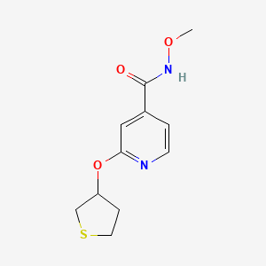 molecular formula C11H14N2O3S B2477587 N-methoxy-2-((tetrahydrothiophen-3-yl)oxy)isonicotinamide CAS No. 2034389-68-7