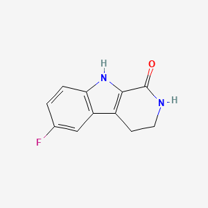 molecular formula C11H9FN2O B2477604 6-氟-1H,2H,3H,4H,9H-吡啶并[3,4-b]吲哚-1-酮 CAS No. 778-73-4