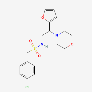 molecular formula C17H21ClN2O4S B2477605 1-(4-氯苯基)-N-(2-(呋喃-2-基)-2-吗啉乙基)甲磺酰胺 CAS No. 1209993-67-8