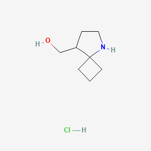 molecular formula C8H16ClNO B2477615 5-Azaspiro[3.4]octan-8-ylmethanol;hydrochloride CAS No. 2411296-57-4