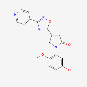 molecular formula C19H18N4O4 B2477631 1-(2,5-Dimethoxyphenyl)-4-(3-(pyridin-4-yl)-1,2,4-oxadiazol-5-yl)pyrrolidin-2-one CAS No. 1021253-21-3